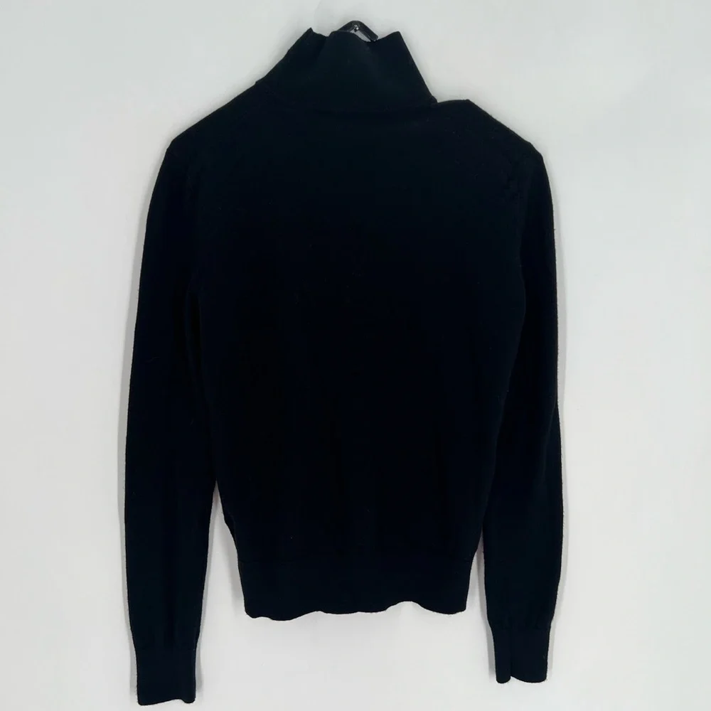 Theory Black Wool Blend Turtleneck Sweater
